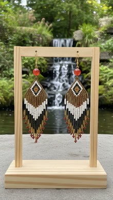 Fire Agate Cascade - Beaded - Earrings
