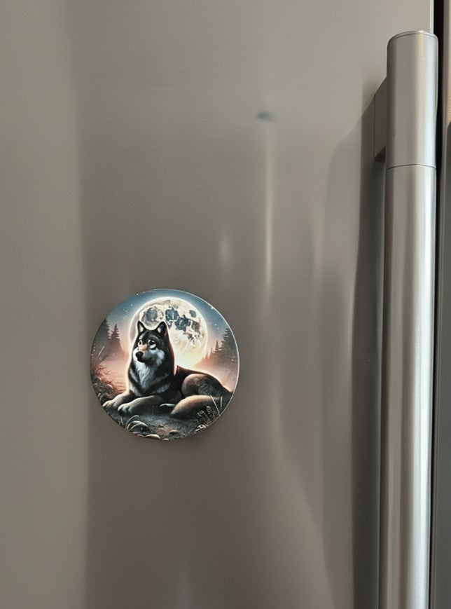 The silent Watcher - Fridge Magnet - Wolf