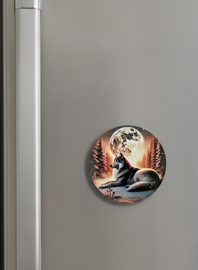 Solstice Wolf - Fridge Magnet - Wolf