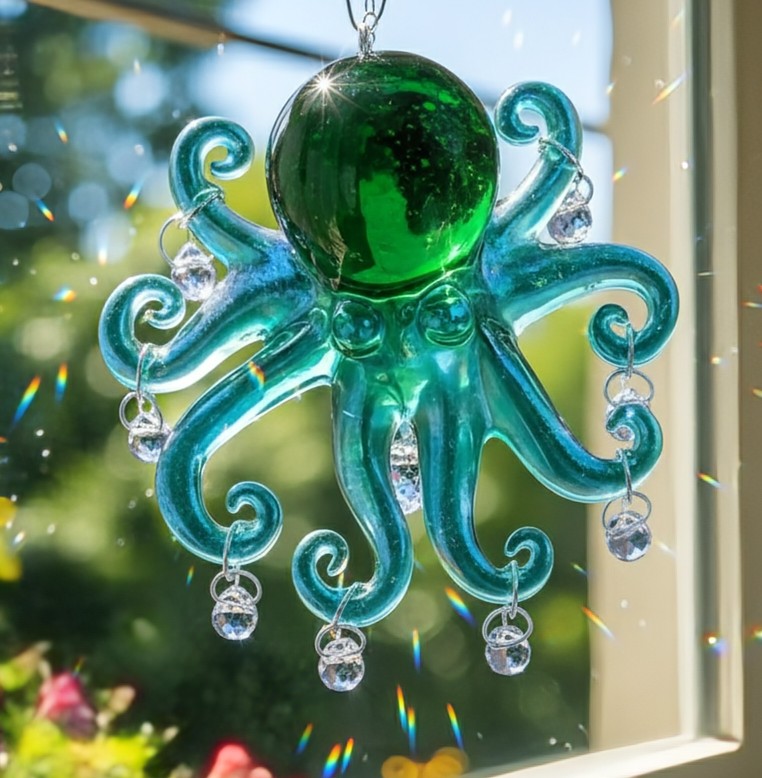 Islander's Embrace - chandelier Octopus - Sun Catcher