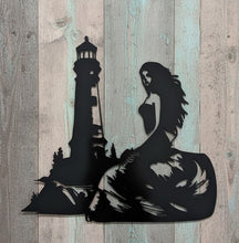 Load image into Gallery viewer, The Siren&#39;s Light - Mermaid - Lighthouse - Steel Art