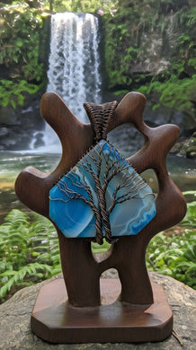 The Sky-Root Talisman - Blue Agate - Pendant