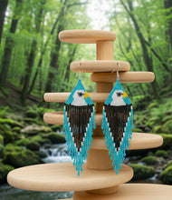 Load image into Gallery viewer, Sky Guardian Beaded Drops - Eagle - Earrings