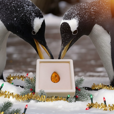 Penguins Promise - Pebble gift - Amber