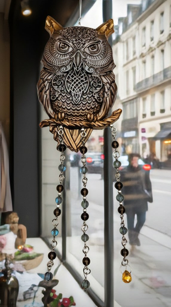 The Champagne Aura - Owl - Sun Catcher