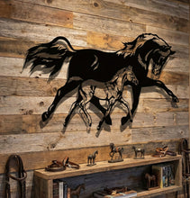 Load image into Gallery viewer, Eternal Bond: Mare &amp; Foal Silhouette - Horse - Metal Art