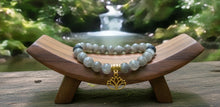Load image into Gallery viewer, Labradorite, Lotus, Lava stone,  bracelet.