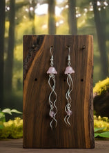 Load image into Gallery viewer, Rose Quartz Currents - Jellyfish - Earrings