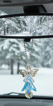 Load image into Gallery viewer, Blue Flower Angel - rear view mirror - Suncatcher