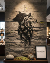 Load image into Gallery viewer, Echoes of the Wild - Wolf Couple - Metal Art