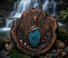 Load image into Gallery viewer, Forest Echo - Turquoise - Copper - Necklace
