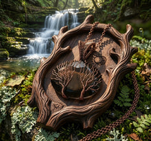 Load image into Gallery viewer, The Twin Canopy - Necklace - Copper Wrapped - Tree of life - Smokey Quartz