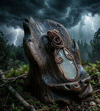 Load image into Gallery viewer, Frozen Storm Pendant - Copper wrapped, Black Rutilated Quartz, Pendant