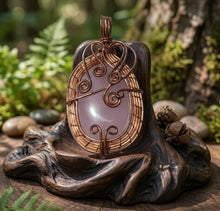 Load image into Gallery viewer, Aura of Recovery - Rose Chalcedony- Copper wrapped -Pendant