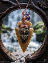 Load image into Gallery viewer, The Wisdom Hunter - Owl - Arrowhead - Necklace