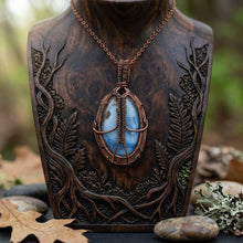 Load image into Gallery viewer, The Horizon Seeker - Owyhee Blue opal - Copper wrapped- Necklace