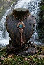 Load image into Gallery viewer, The Abundance Key - Copper -Turquoise - Necklace