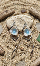 Load image into Gallery viewer, Blue Jellyfish Coastal - Spiral Earrings