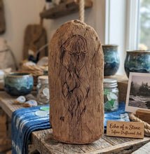 Load image into Gallery viewer, Wood burning -Jellyfish on Driftwood.