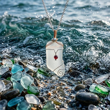 Load image into Gallery viewer, The Garnet Current - Sea glass - Necklace