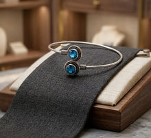 Load image into Gallery viewer, Azure Whisper Bypass Cuff - Bracelet - Blue Topaz