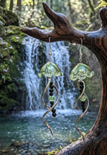 Load image into Gallery viewer, The Bioluminescent Drift - Jellyfish - Earrings