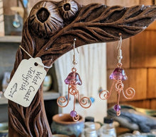 Load image into Gallery viewer, Baby Tide-Dancers - Jellyfish - Earrings - Amethyst