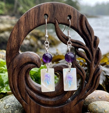Load image into Gallery viewer, Tranquil Current Dangles - Jellyfish - Earrings - Amethyst