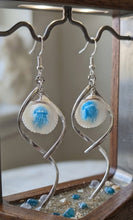 Load image into Gallery viewer, Blue Jellyfish Coastal - Spiral Earrings