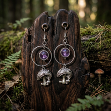 Load image into Gallery viewer, Psychedelic Purple- Mushroom - Earrings
