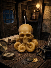 Load image into Gallery viewer, Mysteries of the Deep - Octopus - Skull - Candle - Raven Stone