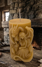 Load image into Gallery viewer, The Dragon &amp; Maiden Sculptural Pillar - Candle - Raven Stone