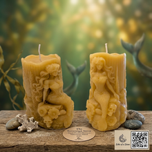 Load image into Gallery viewer, The Siren of Rebirth - Mermaid - Skull - Candle - Raven Stone