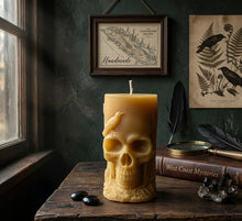 Load image into Gallery viewer, Echoes of the Veil - Candle - Raven - Skull - Raven Stone