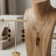 Load image into Gallery viewer, The Wolf Stone Set - Tiger Eye Necklace &amp; Earrings
