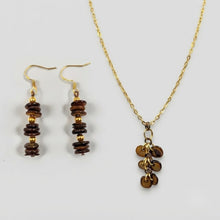Load image into Gallery viewer, The Wolf Stone Set - Tiger Eye Necklace &amp; Earrings