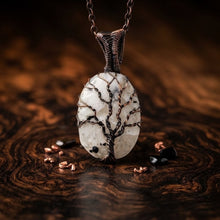 Load image into Gallery viewer, The Moon-Root Pendant - Tree of life, Copper wrapped, Moonstone, Pendant
