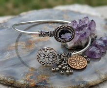 Load image into Gallery viewer, Amethyst Petal Open-Cuff - Bracelet