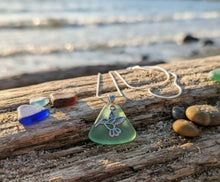Load image into Gallery viewer, Resilience &amp; Joy - Necklace - Hummingbird - Sea Glass