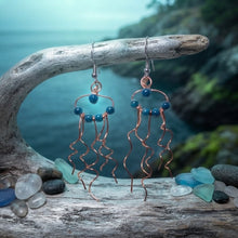 Load image into Gallery viewer, Currents of Clarity - Jellyfish - Earrings - Blue Apatite