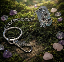 Load image into Gallery viewer, Untamed Truth Rainbow Fluorite &amp; Unicorn Charm - Keychain