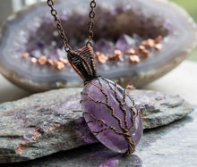 Load image into Gallery viewer, Root &amp; Radiance -Tree of life -Copper wrapped -Amethyst - Necklace