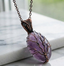 Load image into Gallery viewer, Root &amp; Radiance -Tree of life -Copper wrapped -Amethyst - Necklace