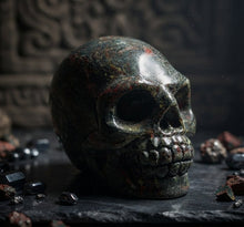 Load image into Gallery viewer, The Guardian of the Hearth &amp; Flame - Skull - Dragon Blood Jasper