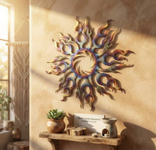 Load image into Gallery viewer, Solar Flame Radiance - Small Sun - Metal Art