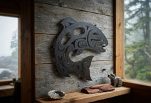 Load image into Gallery viewer, Pacific Tide Formline - Salmon - Metal Art