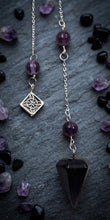 Load image into Gallery viewer, The Threefold Flame - Pendulum - Amethyst - Triquetra