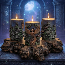 Load image into Gallery viewer, The Colored Triad of Renewal - Phoenix Candle - Raven Stone