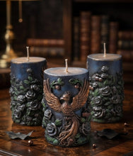 Load image into Gallery viewer, The Colored Triad of Renewal - Phoenix Candle - Raven Stone