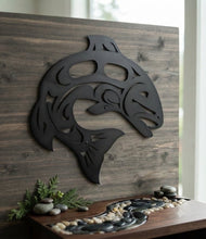 Load image into Gallery viewer, Pacific Tide Formline - Salmon - Metal Art - 20 Inch